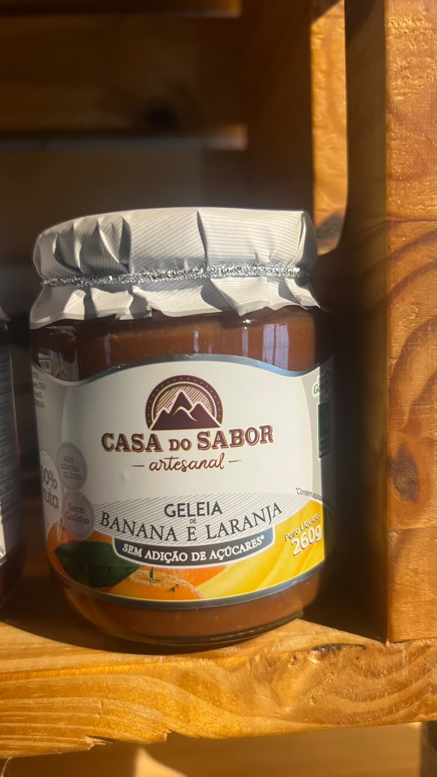Geleia sem açucar banana e laranja Casa do Sabor